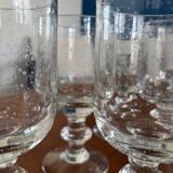 Set of 6 vintage wine glasses in bubble glass, retro chic style