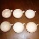 6 beige and red St Amand coffee cups