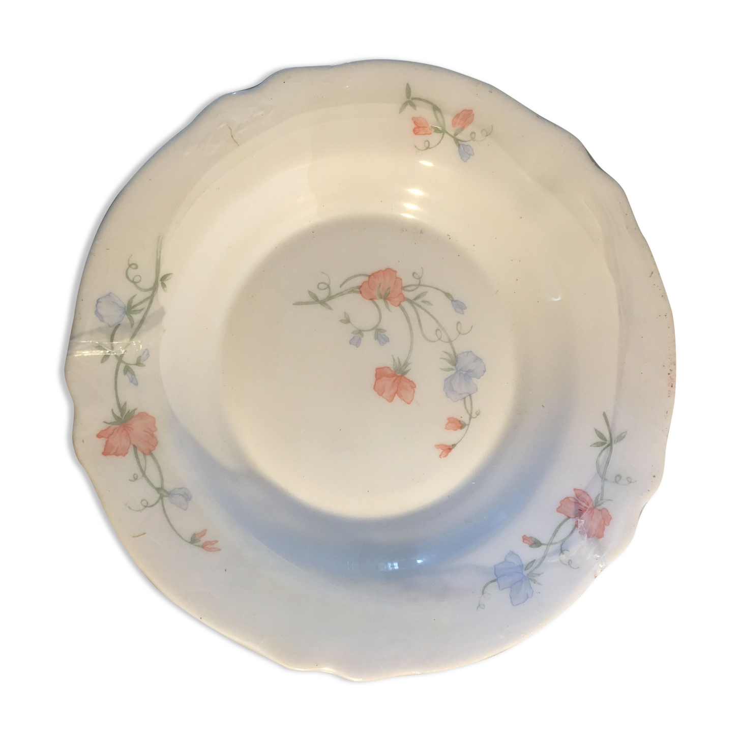 Arcopal set of 6 hollow plates pattern sweet peas