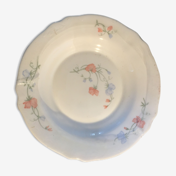 Lot 6 assiettes creuses motif pois de senteur Arcopal