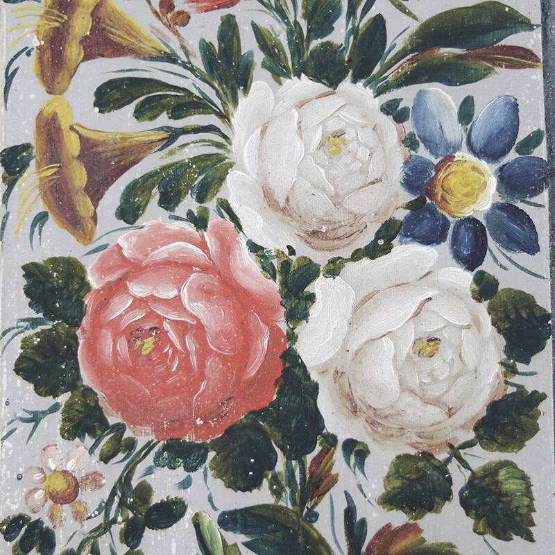 Painted Folk Art Bridal Cupboard