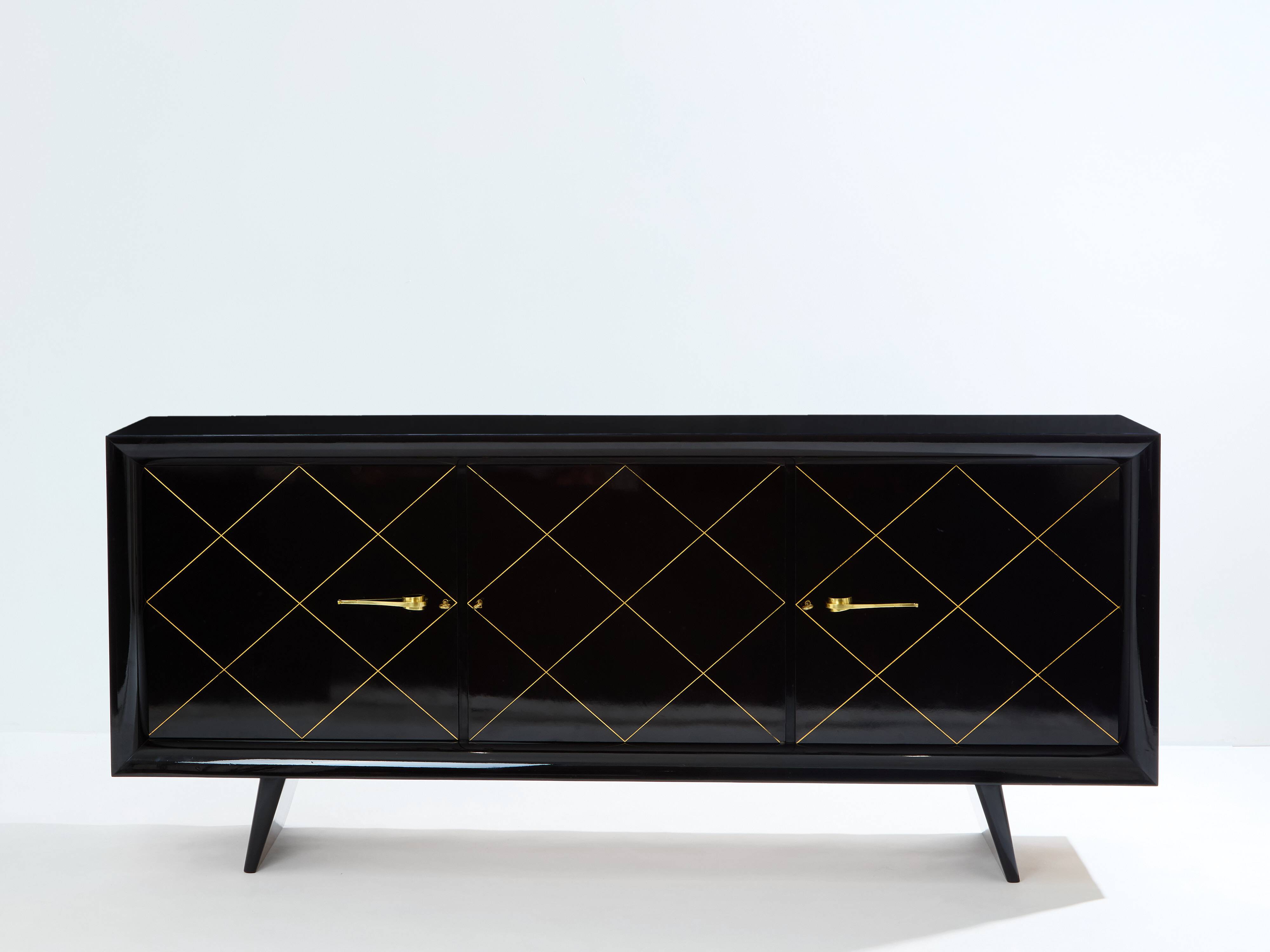 Suzanne Guiguichon sideboard in blackened sycamore and gilded trim 1940