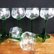 Alsace wine glasses, white wine glasses, green stemmed table glasses.