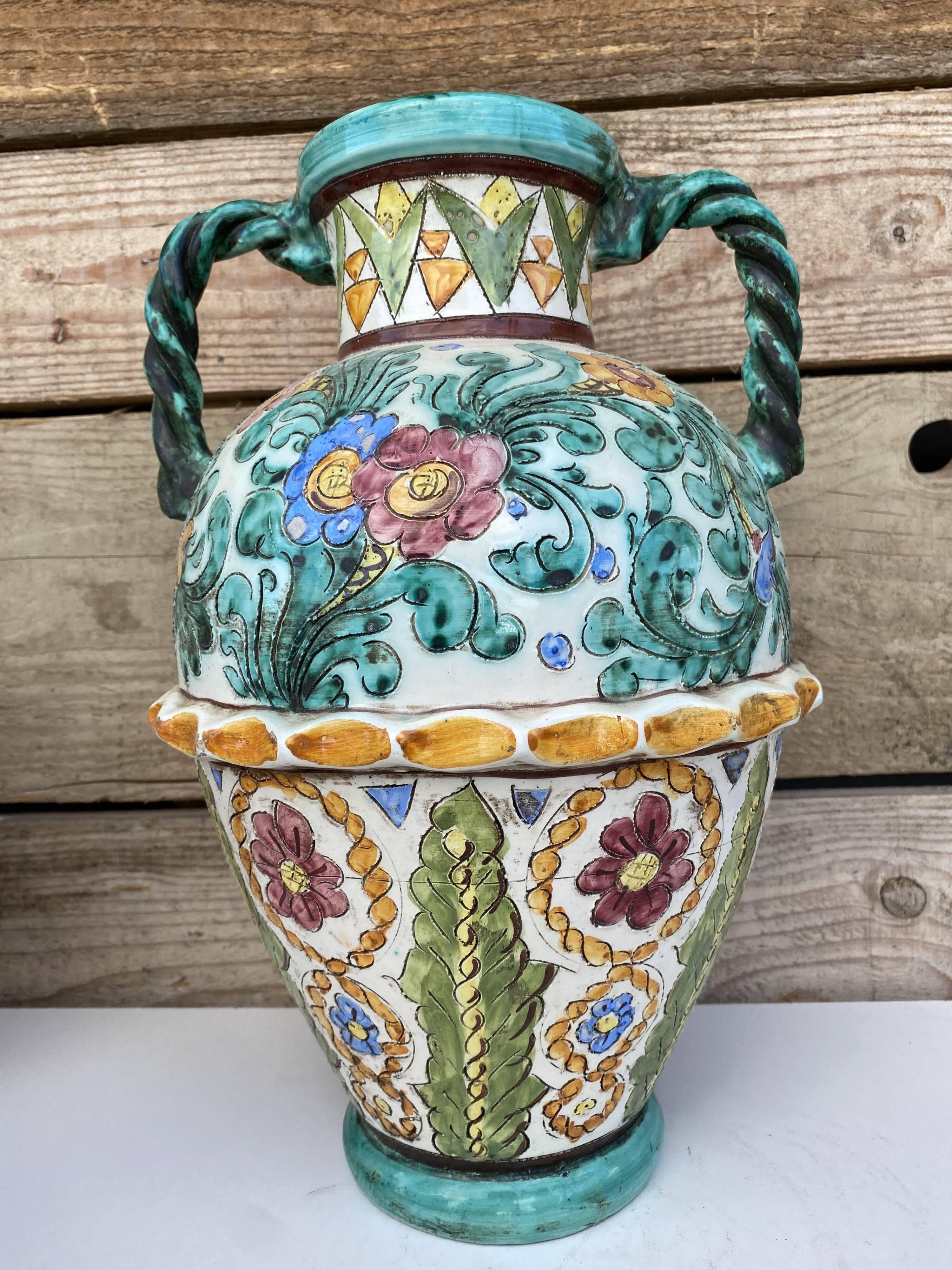 Vintage ceramic vase Monaco Cerart 1960