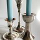 Vintage chrome metal candle holders