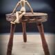 Oval tripod stool worked