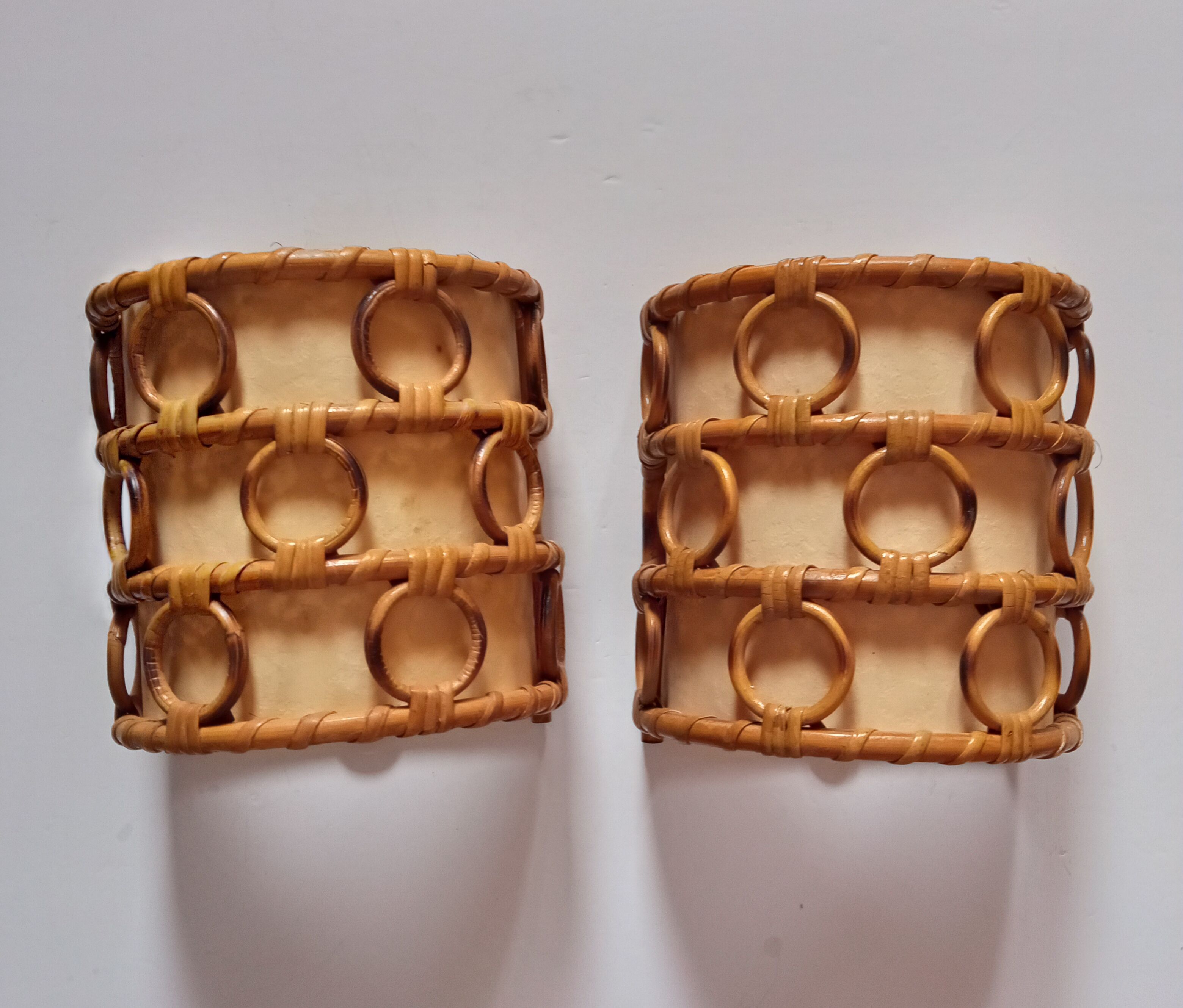 Vintage bamboo sconces