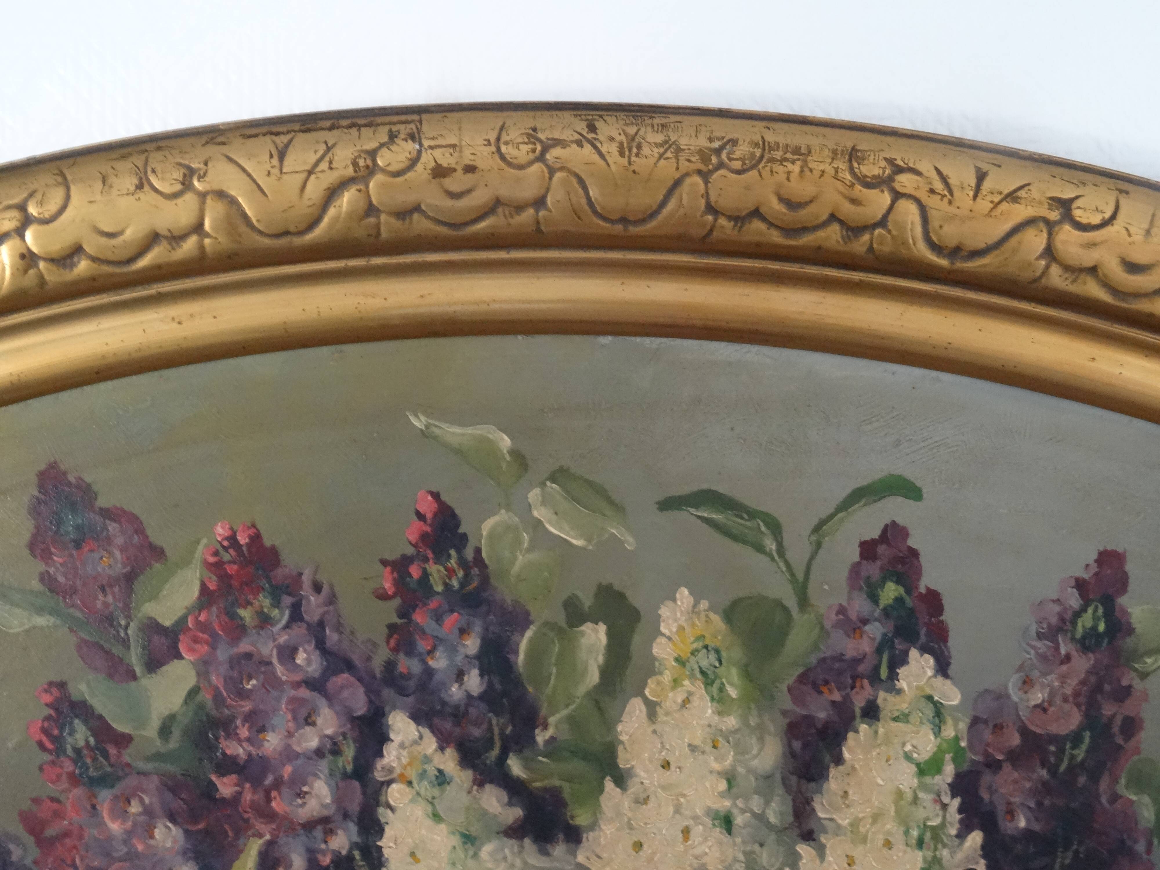 Table in oil bouquet of flowers