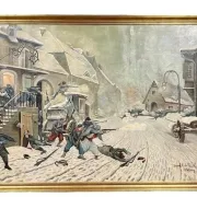 According to Alphonse de Neuville by J. Véray – "The Dawn Attack" (1870)