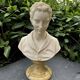 Alabaster bust of a woman signed Arnaldo Giannelli.