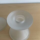 Set of 5 vintage diabolo candle holders in frosted glass