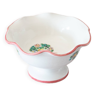 Large bowl on foot / Handcrafted enameled ceramic compotier
