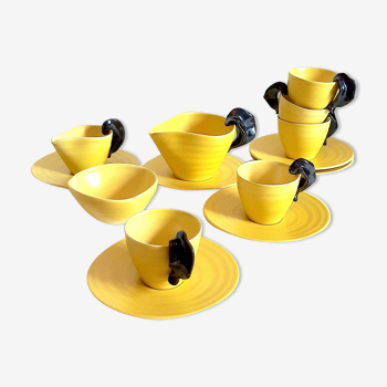 Service à thé en céramique vintage design années 60
