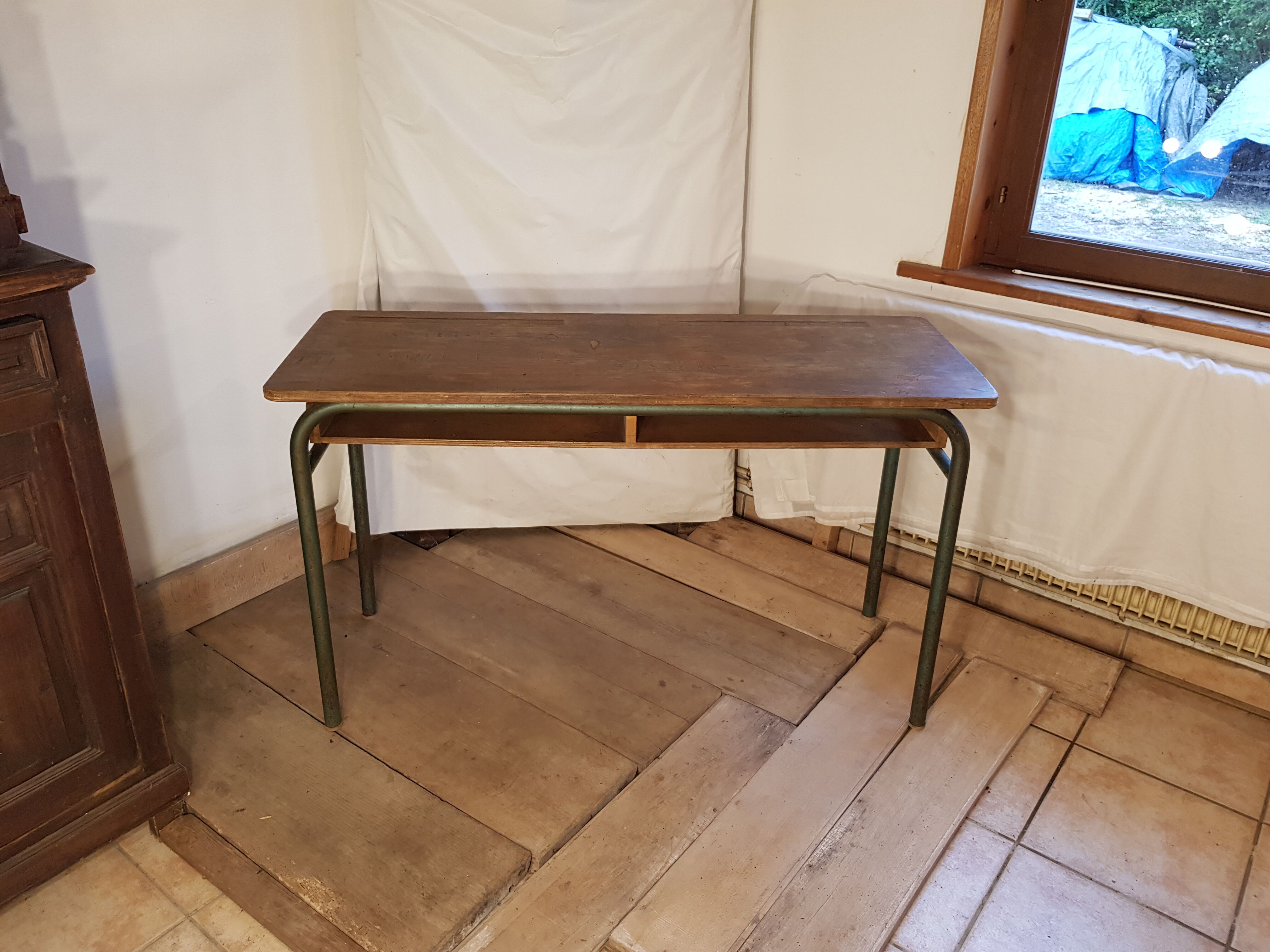 Table desk double school desk 1960