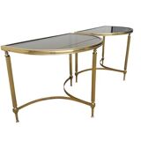 Set de 2 tables basses vintage en laiton, 1970