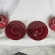 Pair of burgundy red cups with concentric streaks - Saint-Clément - 50s