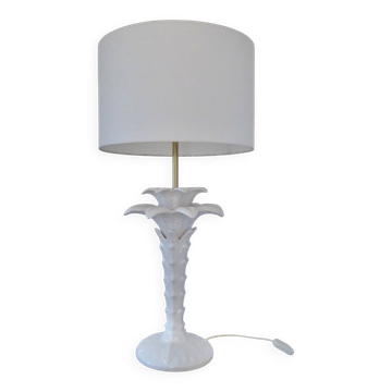 Large palm lamp, Italy, in white ceramic, 1960s.