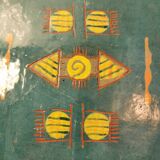 2 very beautiful Ethical dishes with South American geometric patterns. Square Format