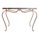 René Prou style gold metal side table with marble top