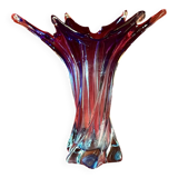 Large Murano vase, blown glass, cobalt blue