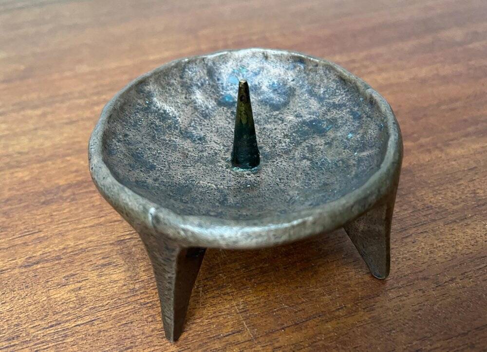 Brutalist Mid-Century Candle Holder in Bronze, 1960s