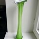 large soliflore vase in opaline and apple green glass Murano style 60s-70s