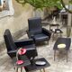 Pair of armchairs vintage year 60 imitation black leather