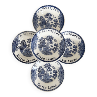 Set of 5 vintage schweppes porcelain cups 50s