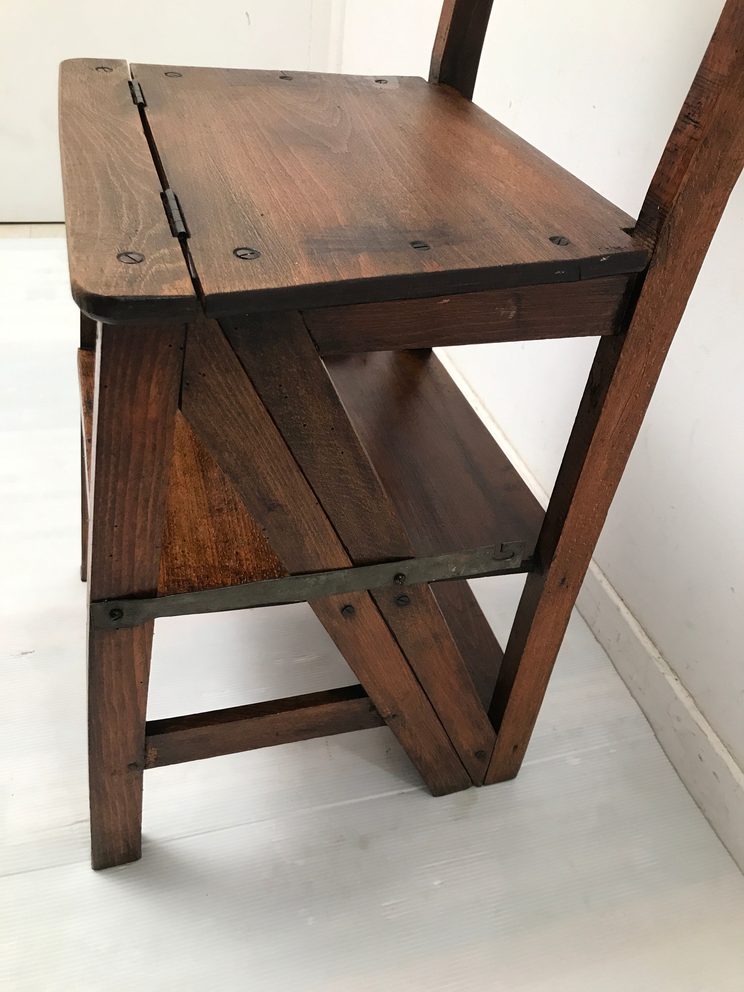 Vintage bookcase stepladder chair