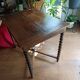 Antique solid walnut table with turned legs, france, late 19th century