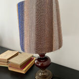 Table lamp vintage bohemian 70s wool lampshade