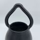 Vase Cache pot to hang handle in black ceramic