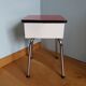 Stool shoeshine chest in formica and chromed metal
