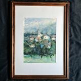 Double-sided Impressionist painting: watercolour + signed gouache