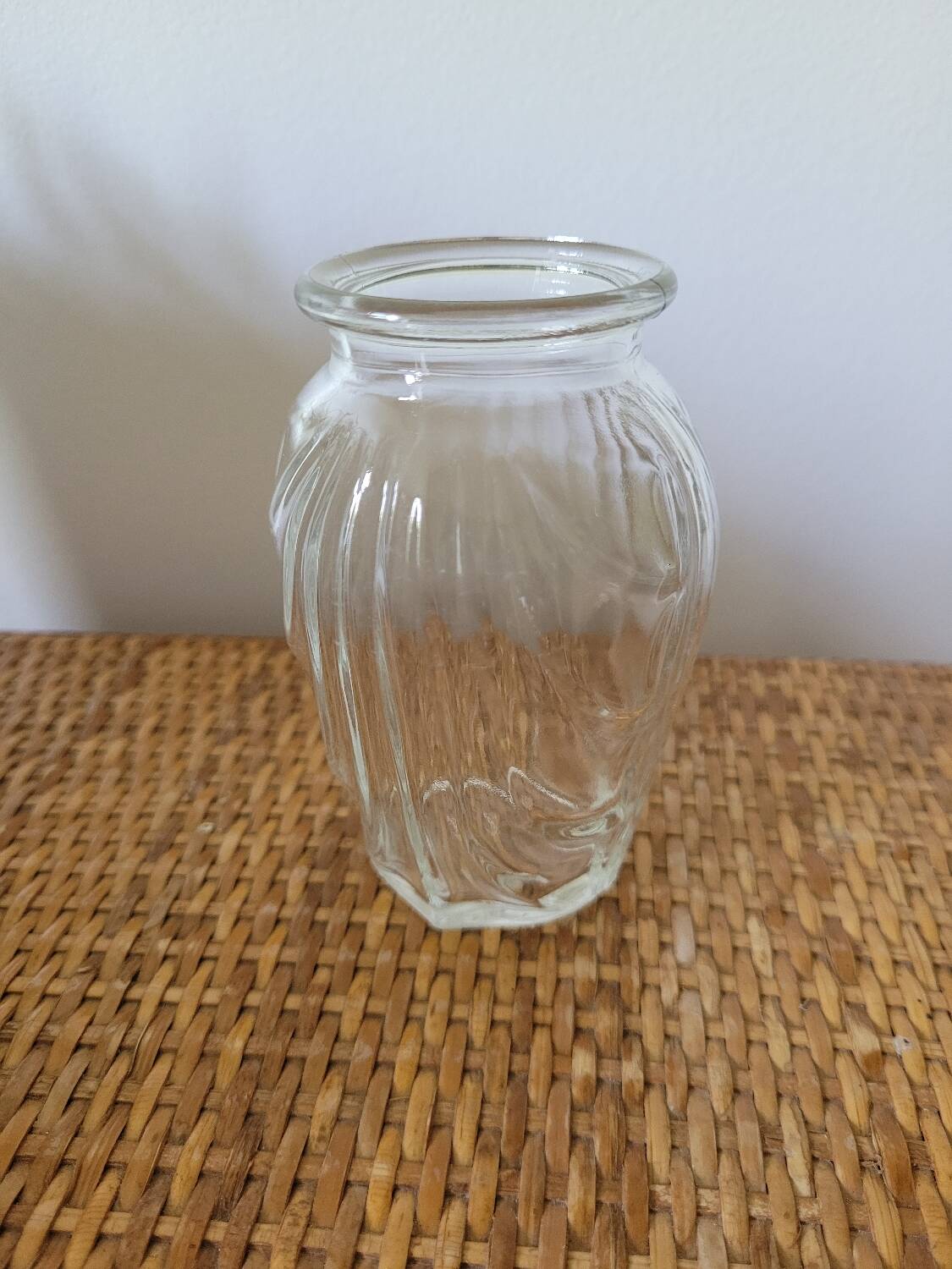Small molded glass bulb vase
