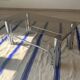 70s glass and chrome metal coffee table