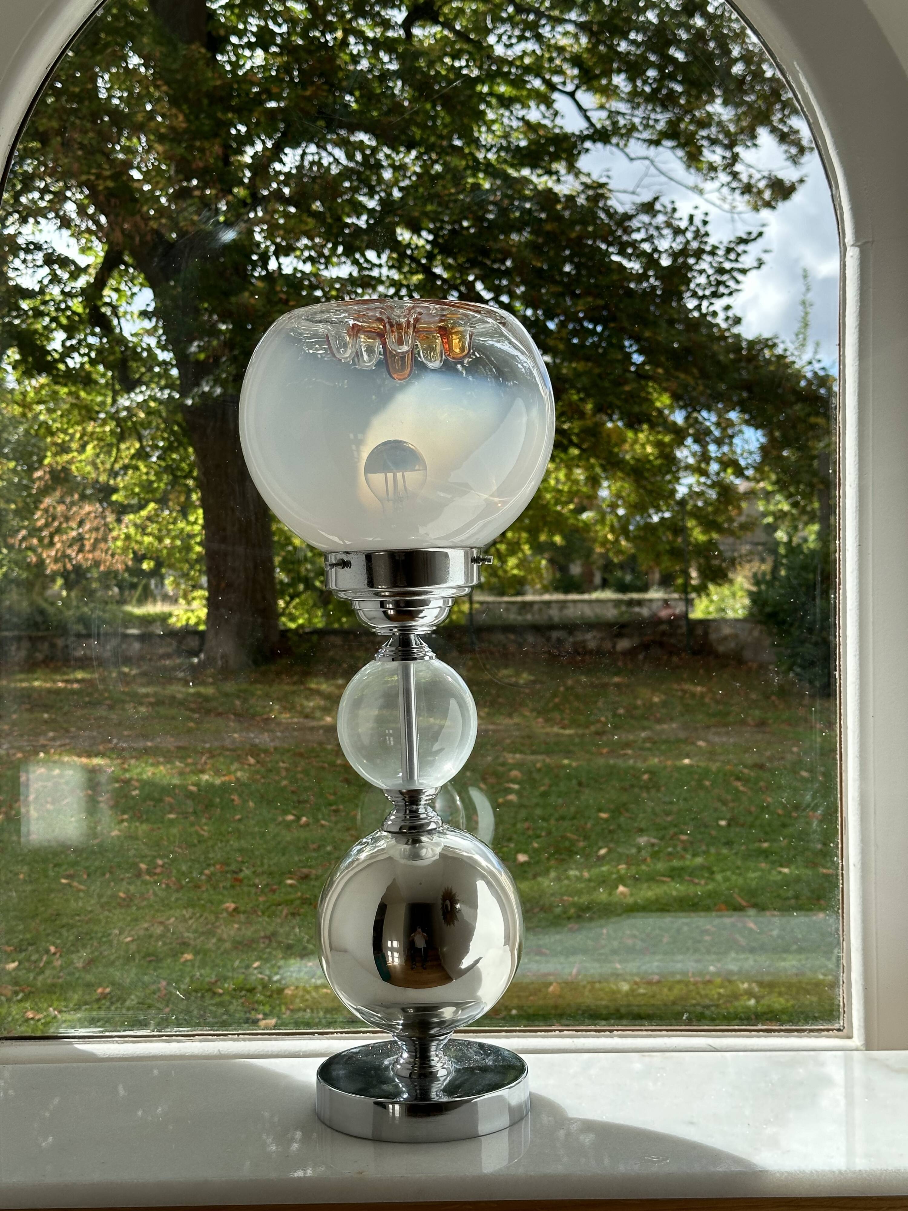 70s Murano blown glass lamp