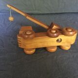 Toy wood truck vintage crane
