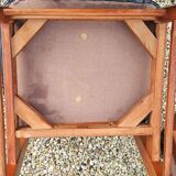 4 Scandinavian Design Chairs in Teak with Black Skai Upholstery 1960