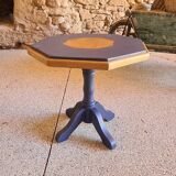 Table basse en bois octogonale, pied central