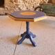 Octagonal wooden coffee table with central leg