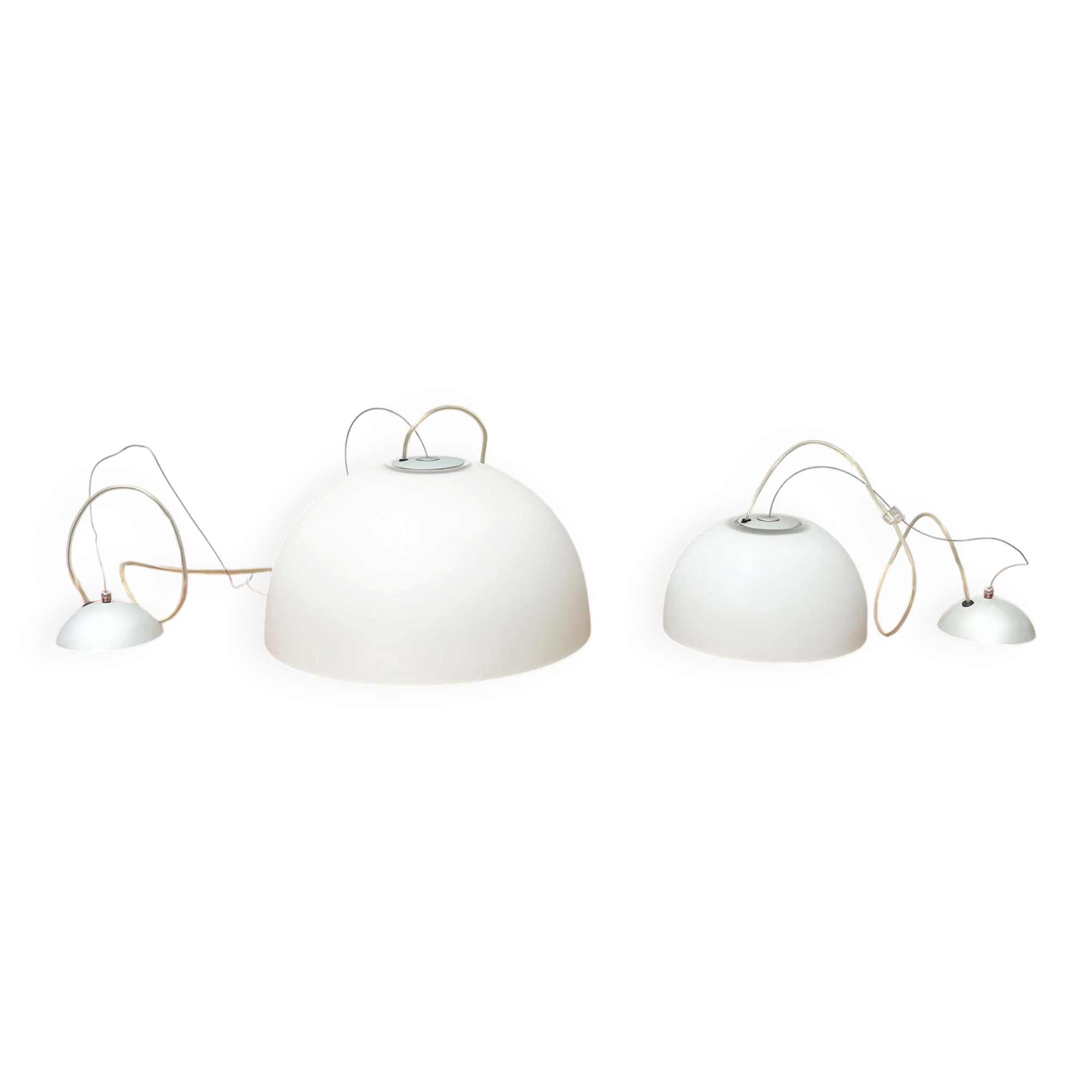 Postmodern Italian glass pendant lamp model Gaia by Luciano Cesaro for Tre Ci Luce, 1980s, set of 2.