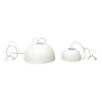 Postmodern Italian glass pendant lamp model Gaia by Luciano Cesaro for Tre Ci Luce, 1980s, set of 2.