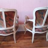 Paire de fauteuils cabriolet style Louis XV