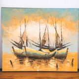 Boat on the water, 2000s, acrylic on canvas