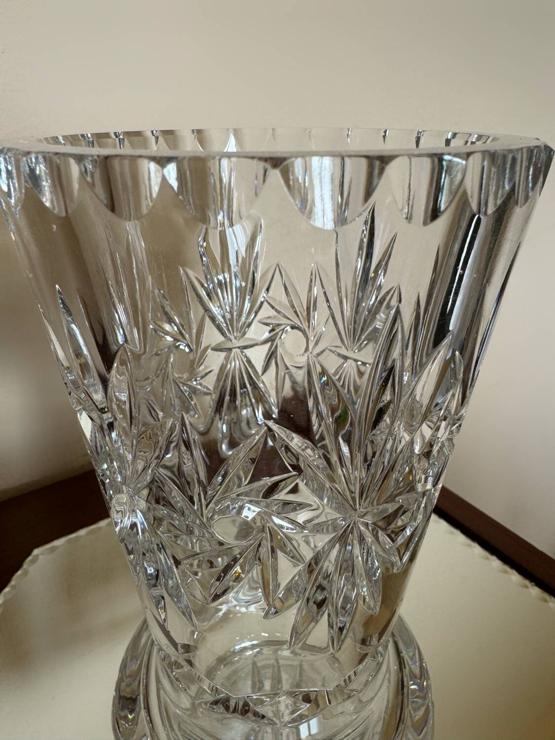 Old cut crystal vase