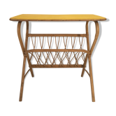 Desserte table d'appoint vintage 1960 en rotin