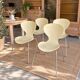 Lot de 4 chaises design vintage – crème & chrome