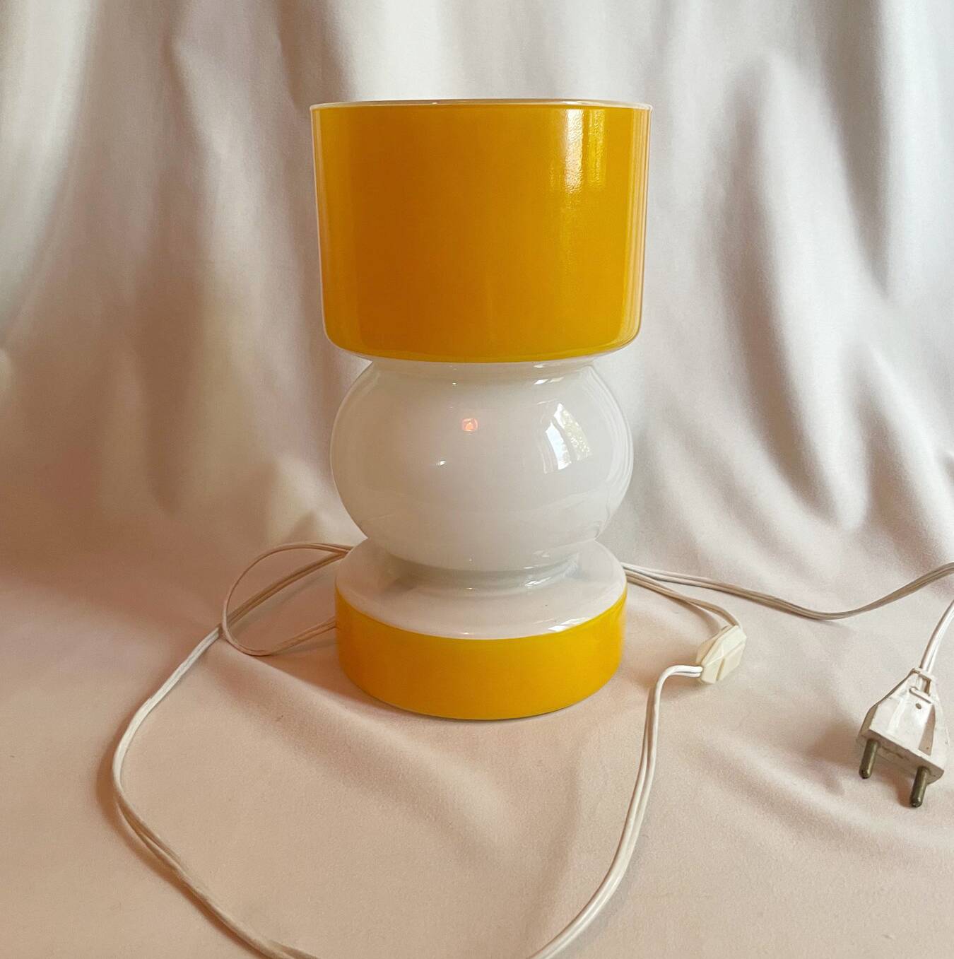 Vintage Lamp • Two-Tone Glass • Space Age • 1980