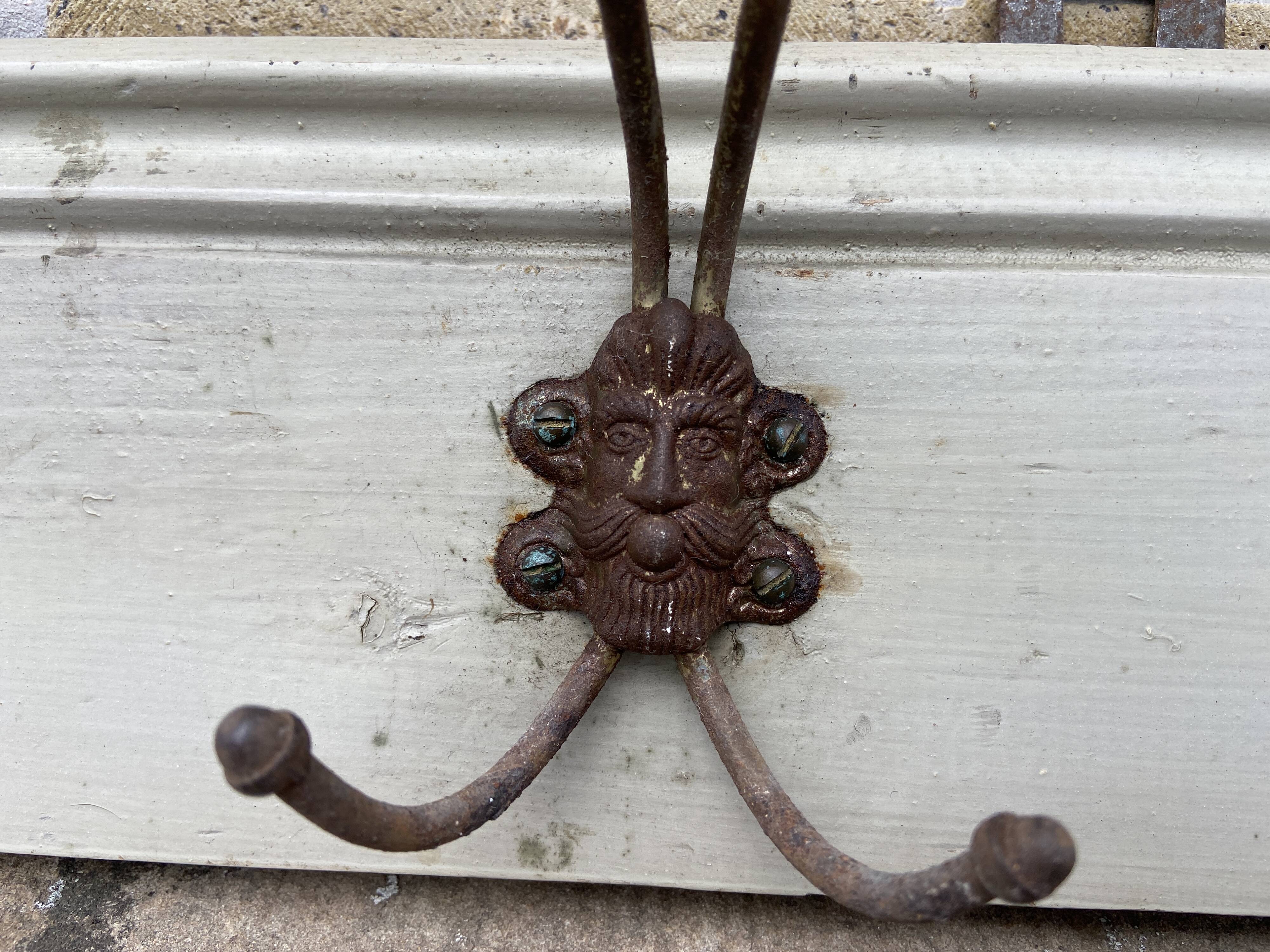 Rustic hook coat rack 1920s